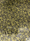 Floral Printed Panné Velvet - Lime / Dark Navy