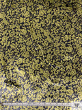 Floral Printed Panné Velvet - Lime / Dark Navy