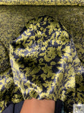 Floral Printed Panné Velvet - Lime / Dark Navy