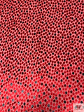 French Burnout Panné Velvet Dots with Lurex - Red / Black