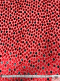 French Burnout Panné Velvet Dots with Lurex - Red / Black
