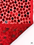 French Burnout Panné Velvet Dots with Lurex - Red / Black