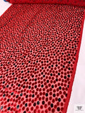 French Burnout Panné Velvet Dots with Lurex - Red / Black