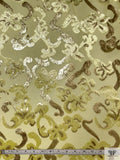 French Ornate Burnout Panné Velvet with Lurex - Icterine Yellow / Gold