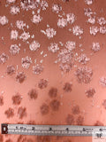French Clusters Burnout Panné Velvet with Lurex - Peach Orange