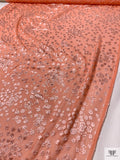 French Clusters Burnout Panné Velvet with Lurex - Peach Orange