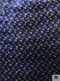 Ditsy Floral Printed Velvet - Navy / Lime / Grey
