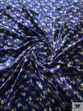 Ditsy Floral Printed Velvet - Navy / Lime / Grey