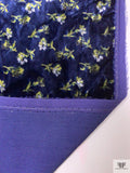 Ditsy Floral Printed Velvet - Navy / Lime / Grey