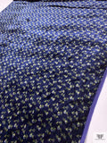 Ditsy Floral Printed Velvet - Navy / Lime / Grey