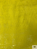 Italian Ottoman-Like Burnout Velvet - Chartreause Yellow