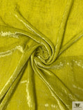 Italian Ottoman-Like Burnout Velvet - Chartreause Yellow