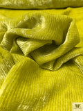 Italian Ottoman-Like Burnout Velvet - Chartreause Yellow