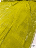 Italian Ottoman-Like Burnout Velvet - Chartreause Yellow