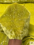 Italian Ottoman-Like Burnout Velvet - Chartreause Yellow