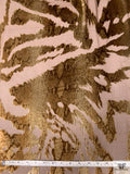 Italian Snakeskin Printed Burnout Panné Velvet - Antique Gold / Brown