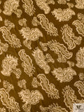 Paisley Burnout Velvet - Bronze Ochre