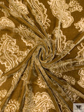 Paisley Burnout Velvet - Bronze Ochre