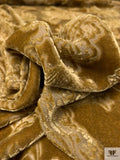 Paisley Burnout Velvet - Bronze Ochre