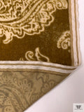 Paisley Burnout Velvet - Bronze Ochre