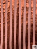 Striped Burnout Velvet - Dark Copper