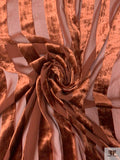 Striped Burnout Velvet - Dark Copper