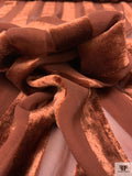 Striped Burnout Velvet - Dark Copper