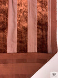 Striped Burnout Velvet - Dark Copper