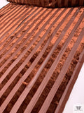 Striped Burnout Velvet - Dark Copper