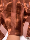 Striped Burnout Velvet - Dark Copper