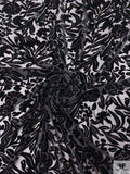Floral Burnout Velvet - Black