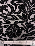 Floral Burnout Velvet - Black