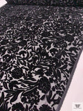 Floral Burnout Velvet - Black