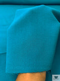 Italian Solid Double Wool Crepe - Turquoise Blue
