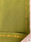 Italian Solid Double Wool Crepe - Light Olive