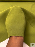 Italian Solid Double Wool Crepe - Light Olive