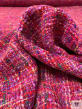 Italian Tweed Suiting - Magenta / Violet / Green