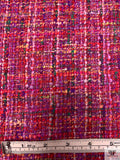 Italian Tweed Suiting - Magenta / Violet / Green