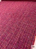 Italian Tweed Suiting - Magenta / Violet / Green