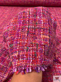 Italian Tweed Suiting - Magenta / Violet / Green