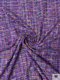 Italian Tweed Suiting - Violet / Royal Blue / Greens