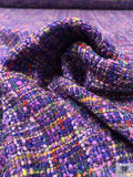 Italian Tweed Suiting - Violet / Royal Blue / Greens