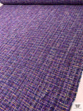 Italian Tweed Suiting - Violet / Royal Blue / Greens