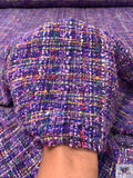 Italian Tweed Suiting - Violet / Royal Blue / Greens