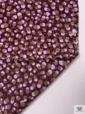 Webbing Circles Printed Silk Charmeuse - Wine Purple / Tan Brown / Lavender