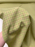 Italian Plaid Wool Tweed - Green/Maroon/Pink