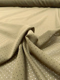 Laser Cut Dots Stretch Silk Chiffon - Dark Olive Green