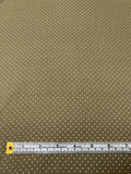 Laser Cut Dots Stretch Silk Chiffon - Dark Olive Green