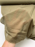 Laser Cut Dots Stretch Silk Chiffon - Dark Olive Green