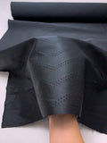 Chevron Perforated Silk and Poly Zibeline - Black